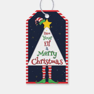 “Have YourElf a Merry Christmas” Geometric Fun Gift Tags