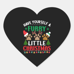 have yourself a furry little christmas heart sticker