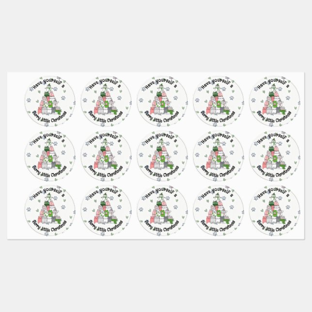 Have yourself a furry little Christmas  Labels (Sheet)