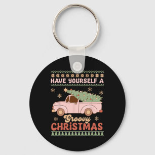 Have Yourself A Groovy Xmas Ugly Christmas  Key Ring