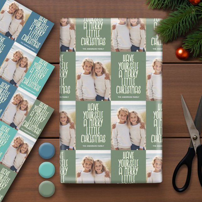 Have Yourself a Merry Christmas  1 Photo Whimsical Wrapping Paper Sheet (Photo Wrapping Paper - Holiday and Christmas Theme)
