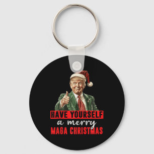 Have Yourself A Merry Christmas Funny Trump Christ Key Ring