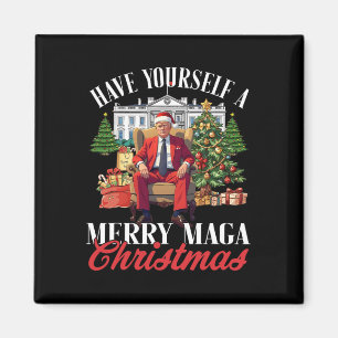 Have Yourself A Merry Christmas Santa Funny Trump Magnet