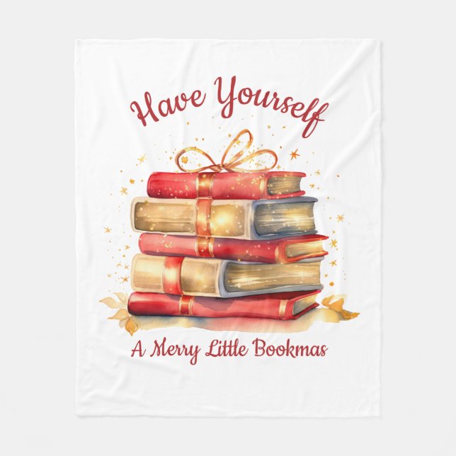 Have Yourself A Merry Little Bookmas Fleece Blanket (Front)