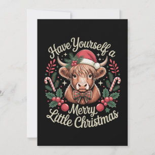 Have Yourself A Merry Little Christmas Cow Xmas Invitation