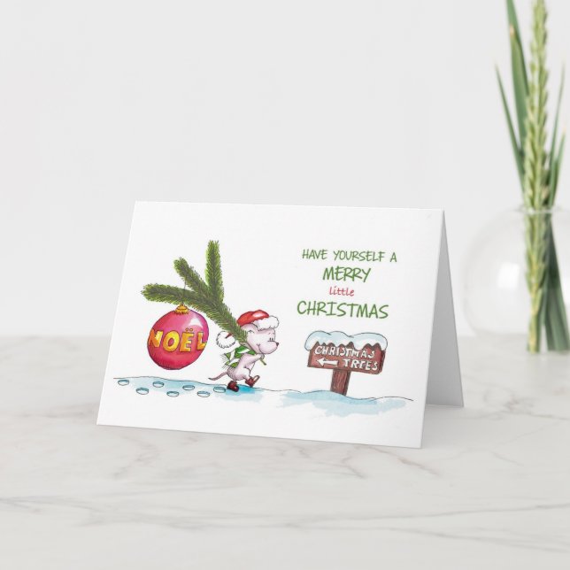 Have yourself a Merry little Christmas -Hand drawn Holiday Card (Front)