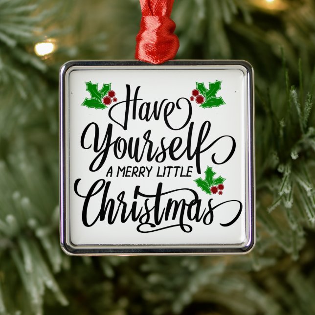 Have Yourself a Merry Little Christmas Holiday Metal Tree Decoration (Tree)