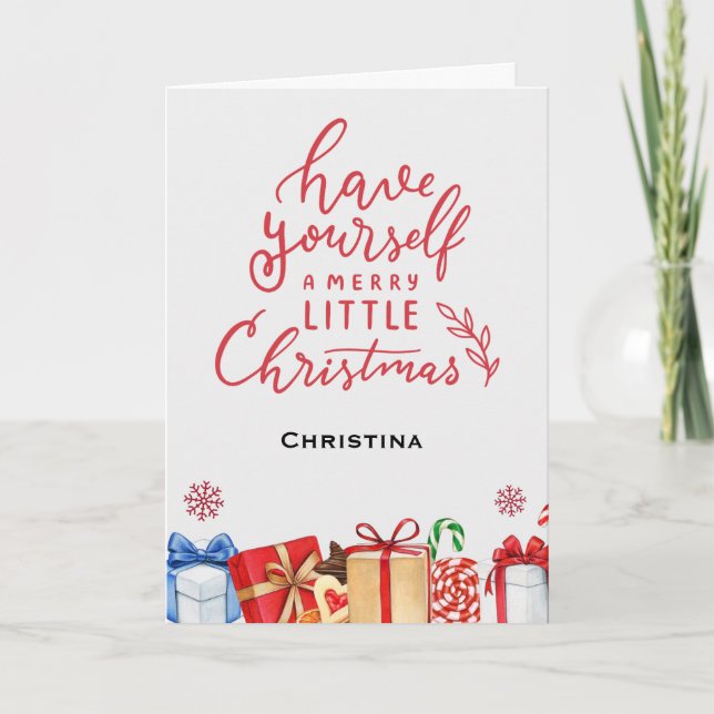 Have Yourself a Merry little Christmas Name  Card (Front)