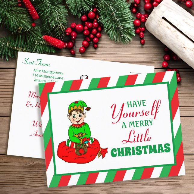 Have Yourself a Merry Little Christmas Personalise Postcard (Creator Uploaded)