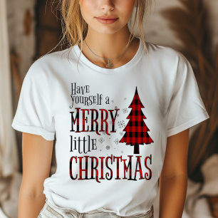 Have Yourself A Merry Little Christmas Plaid Tree T-Shirt