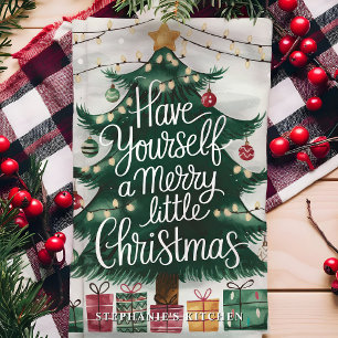 Have Yourself A Merry Little Christmas Tree Tea Towel