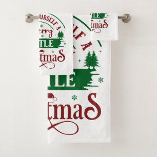 Have Yourself A Merry Little Christmas White Bath Towel Set