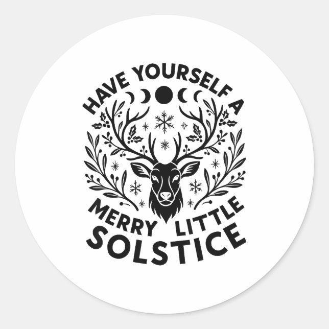 Have Yourself A Merry Little Solstice Christmas Pa Classic Round Sticker (Front)