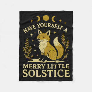 Have Yourself A Merry Little Solstice Fox Mystic Fleece Blanket