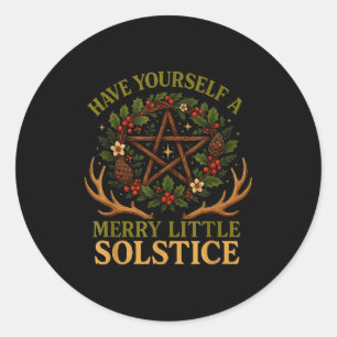 Have Yourself A Merry Little Solstice Witchcore  Classic Round Sticker