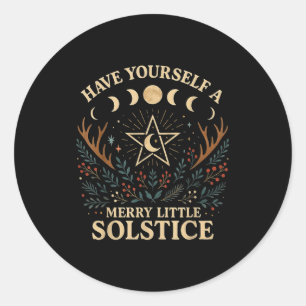 Have Yourself A Merry Little Solstice Witchcore  Classic Round Sticker