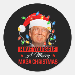 Have Yourself A Merry Mega Christmas Santa Funny T Classic Round Sticker