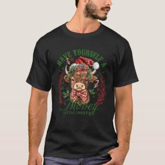 Have Yourself A Mooey Little Christmas Highland Co T-Shirt