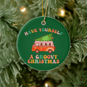 Have Yourself Groovy Christmas! Ceramic Tree Decoration