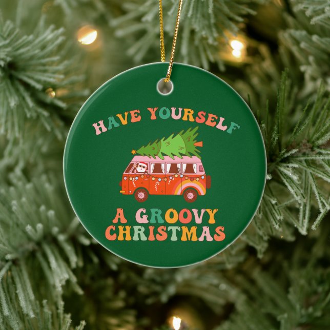 Have Yourself Groovy Christmas! Ceramic Tree Decoration (Tree)