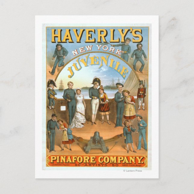 Haverly's New York Juvenile Pinafore Theatre Postcard (Front)