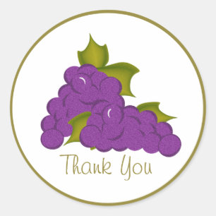 Havest Grapes Classic Round Sticker
