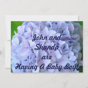 Having a Baby Boy! Shower Invitations Blue Floral