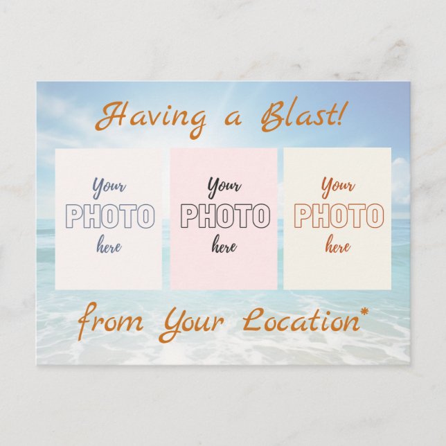 Having a Blast 3 Photo Postcard Template (Front)