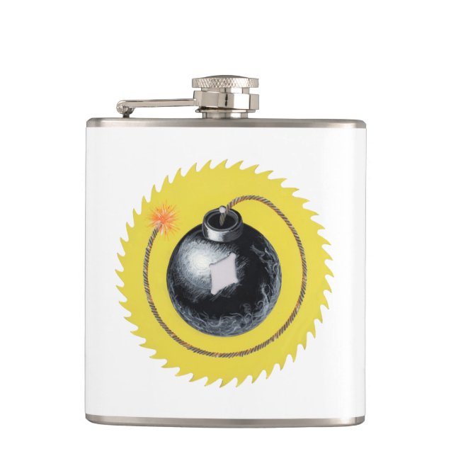 Having a Blast Hip Flask (Front)