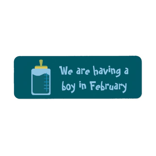 Having a boy in February stickers by dalDesignNZ (Front)