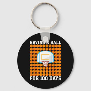 Having A Byll For 100 Days School Bysketbyll 100th Key Ring