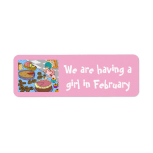 Having a girl in Feb stickers by dalDesignNZ