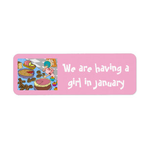 Having a girl in Jan stickers by dalDesignNZ