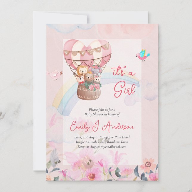 Having a Girl! Share the Happy News Gender Reveal  Invitation (Front)
