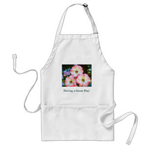 Having a Great Day! apron Pink White Rose Flowers
