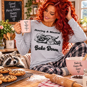 Having A Mental Bake Down Funny Racoon Baker Tri-Blend Shirt