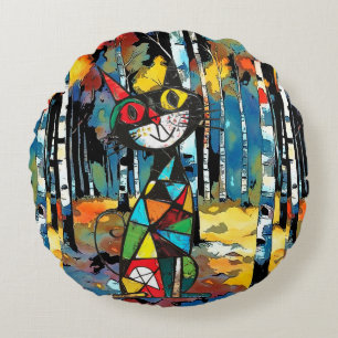Having An Abstract Kinda Day Round Cushion