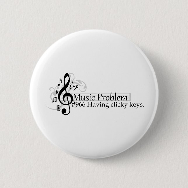 Having clicky keys 6 cm round badge (Front)
