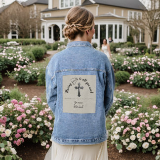 Having faith is all you need denim jacket