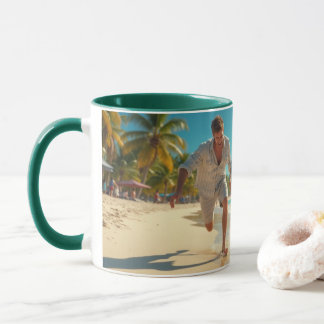 Having fun at the beach together mug