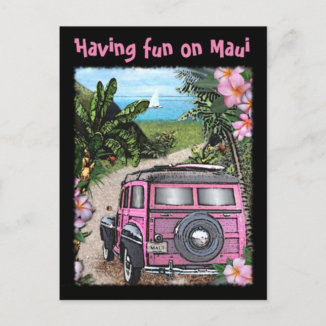 Having fun on Maui Postcard (Front)