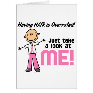 Having Hair Overrated Breast Cancer Stick Figure