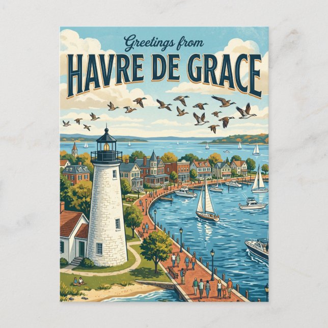 Havre de Grace Maryland Postcard (Front)