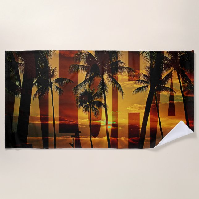 hawaii aloha beach towel (Front)