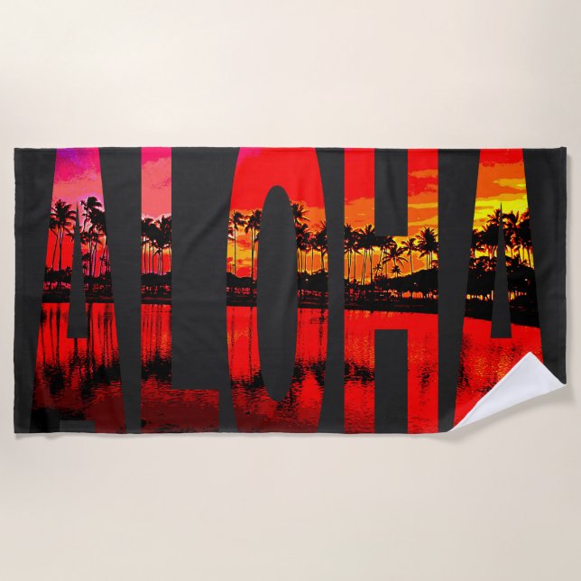 hawaii aloha beach towel (Front)