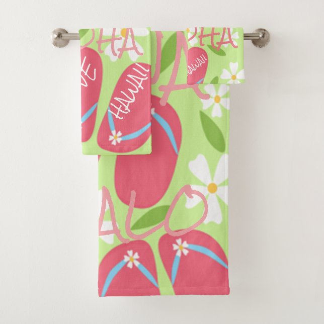 Hawaii Aloha Collection Bath Towel Set (Insitu)
