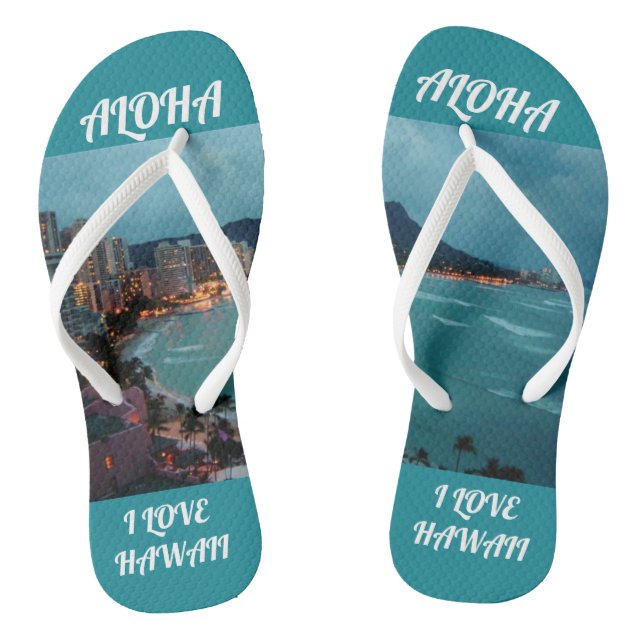 Hawaii Aloha Collection Flip Flops (Footbed)