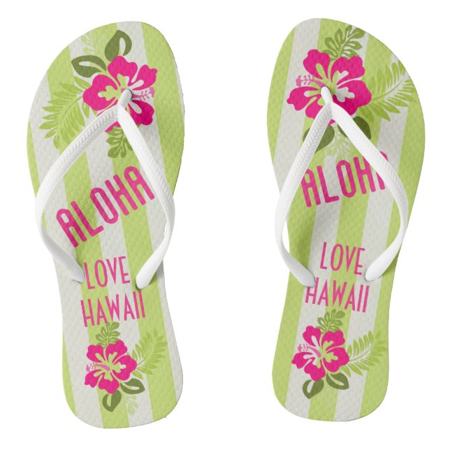  Hawaii Aloha Collection - Ladies Flip Flops (Footbed)