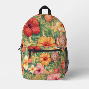 Hawaii aloha decorative flowers pattern printed backpack