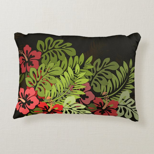 Hawaii Aloha Flower Art Print Decorative Cushion (Back)